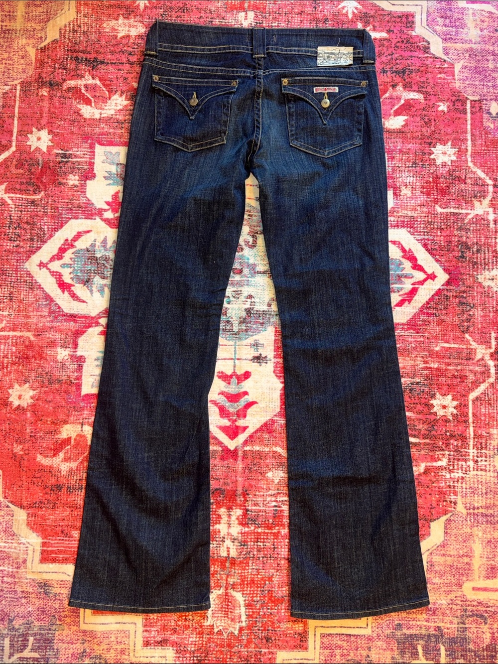 Hudson Low-Rise Dark Wash Flap Pocket Boot Cut Jeans Women’s Size 32